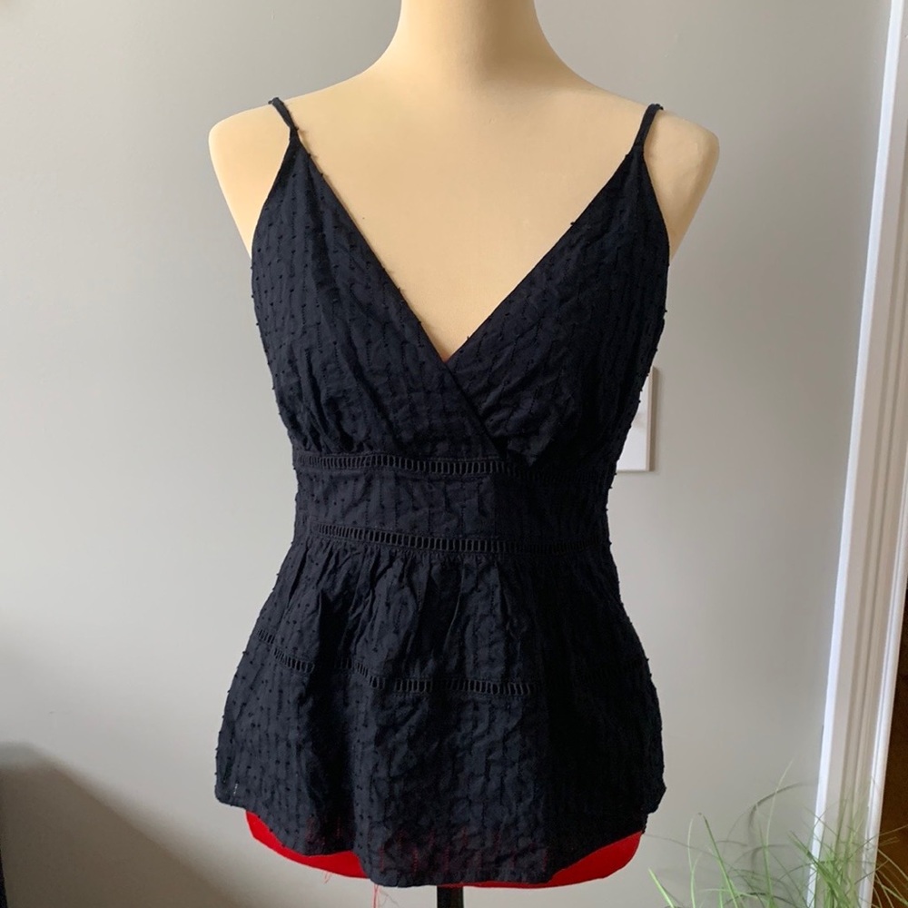 Banana Republic Black Cotton Tank Top Sz S